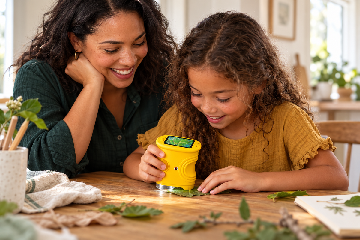 Illustrative family discovery scene